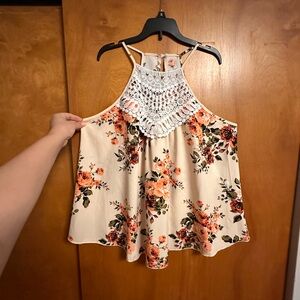 Floral Lace Halter Top